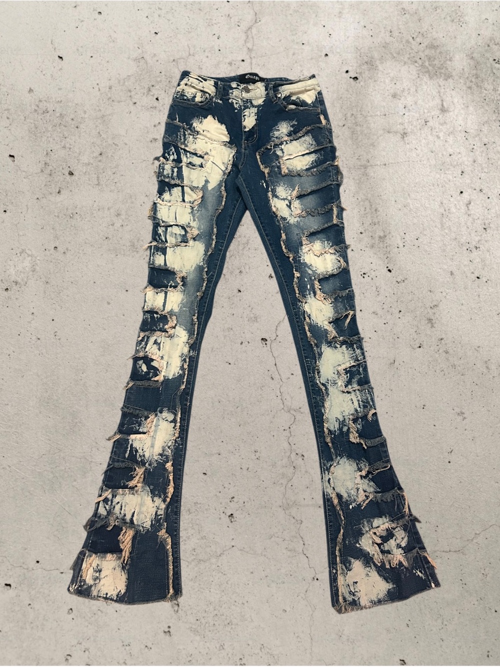 Distressed Blue Men’s Flared Jeans by Guapi